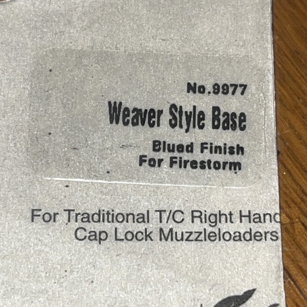 Thompson Center TC Weaver Base Mount 9977 Cap Lock Muzzleloader