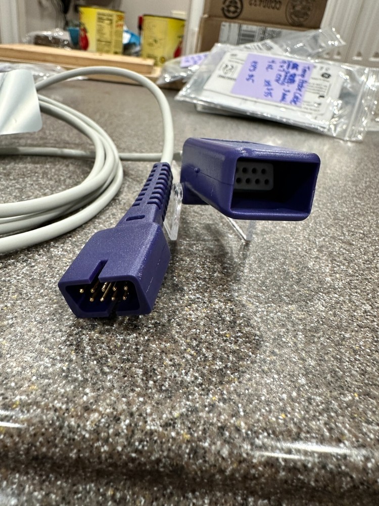 REUSABLE SP02 ADAPTER CABLE, NELLCOR COMPATIBLE (DEC-8) 4 FEET