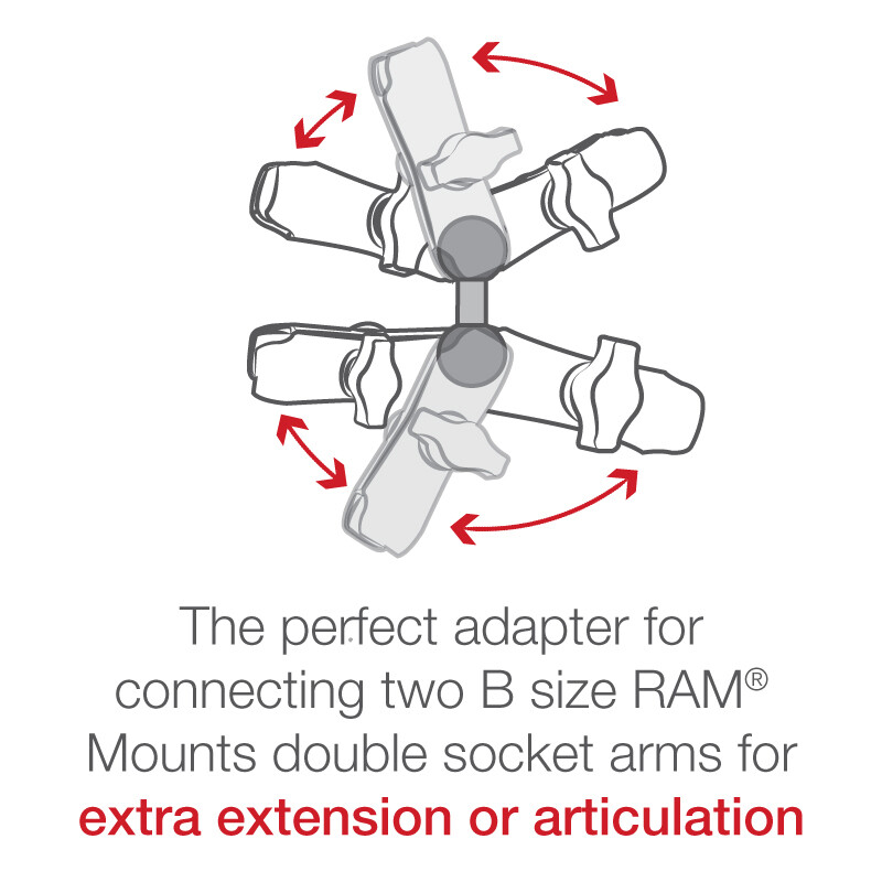 RAM-B-230 Double 1" Ball Adapter