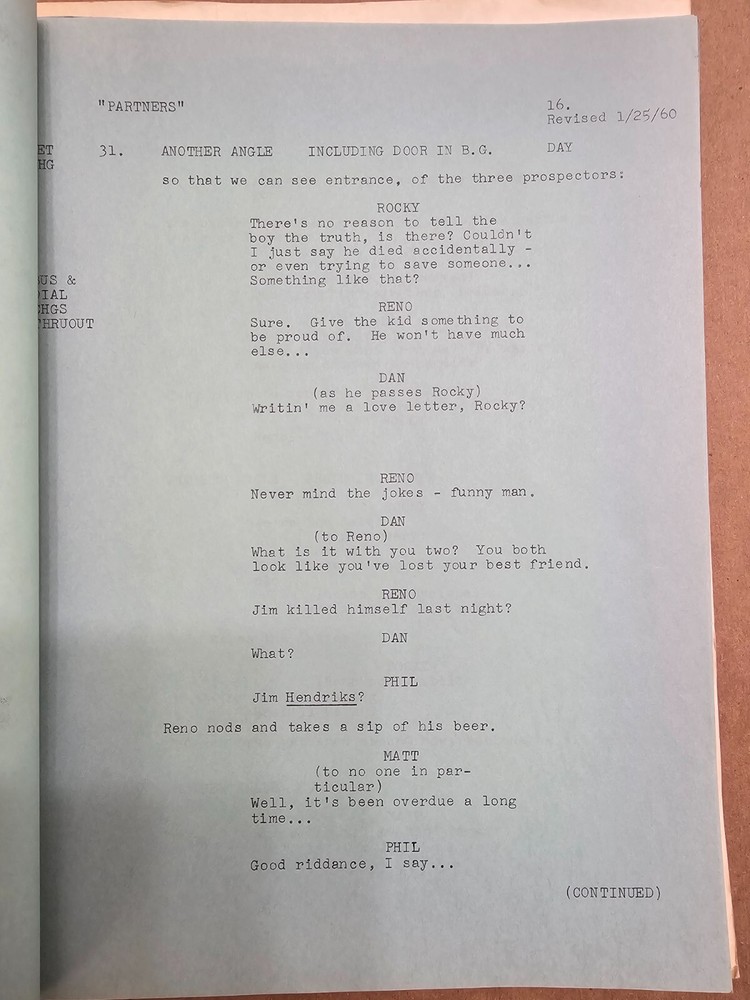 The Alaskans Original TV Script 1960 Partners