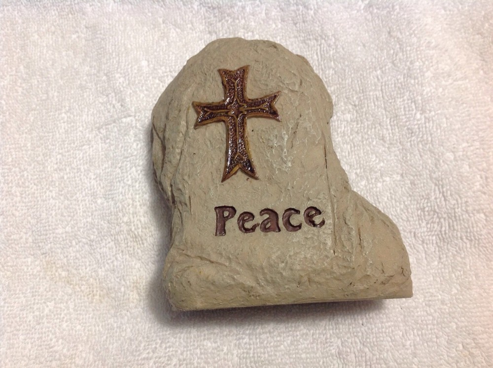 FAUX CROSS PEACE STONE