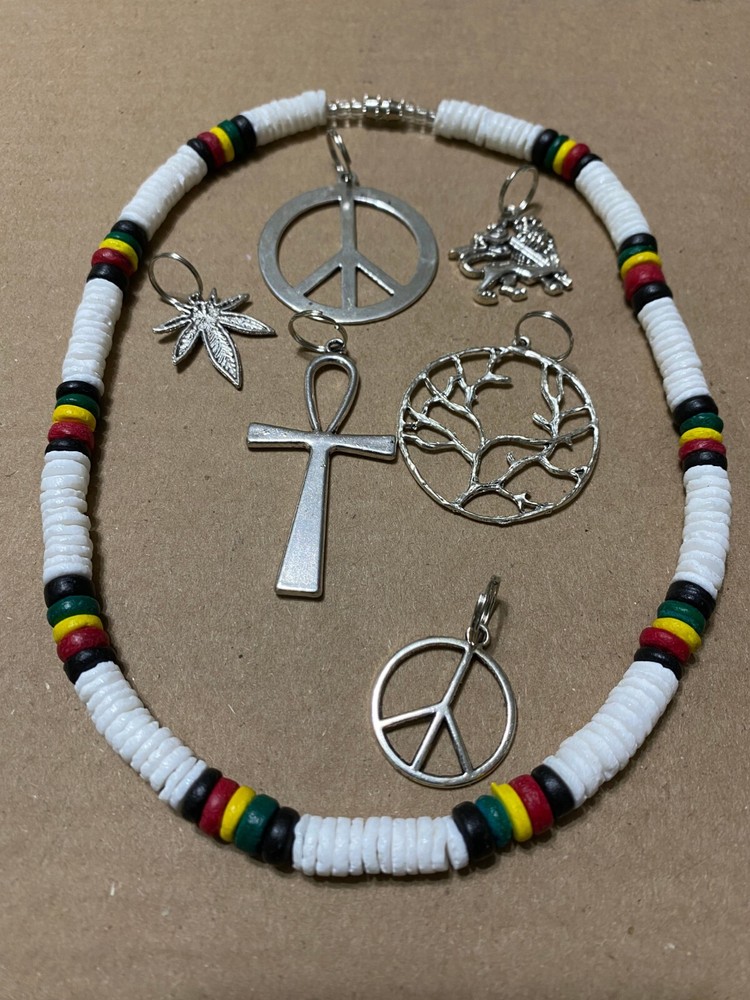 Rasta Puka Clam Shell Necklace All sizes