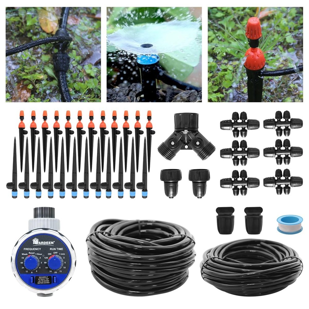 Yardeen Micro Drip Irrigation Kit, Automatic Garden Watering Misting System 8/12