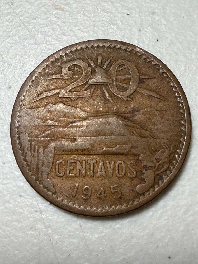 1945 Mexico 20 Centavos coin