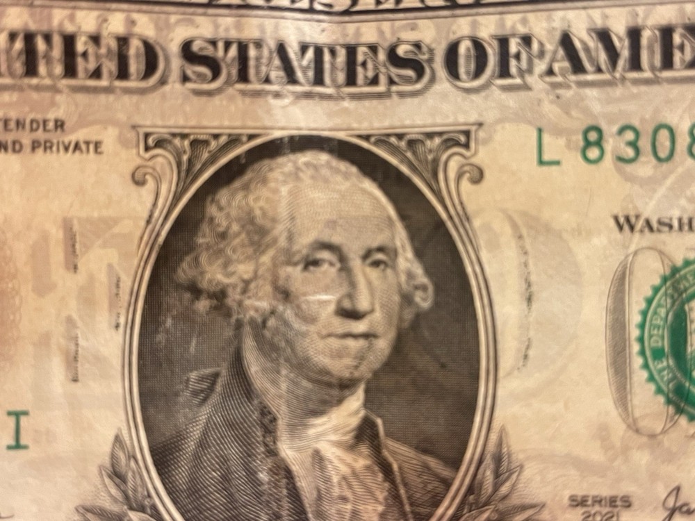 2021 X2 $1 Dollar Bills Ink Smear Bleed Through Errors From The Same Strap.