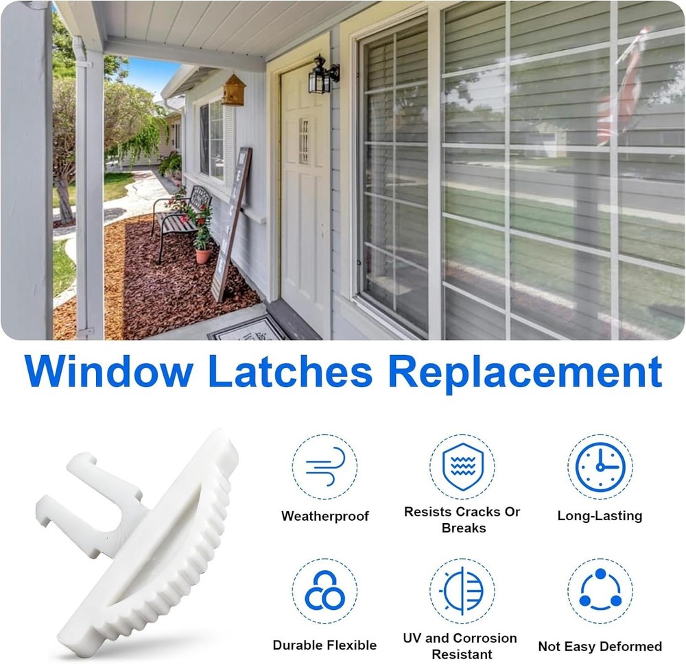 10 Pack Window Latches Compatible with Eze Breeze White