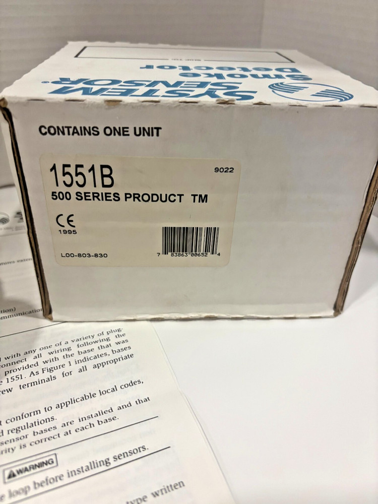 SYSTEM SENSOR 1551B DETECTOR HEAD - Intelligent Ionization Sensor/Smoke Detector