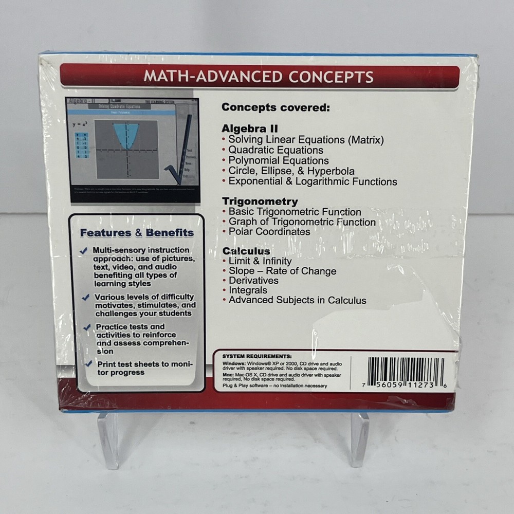 Fogware High School Math Algebra, Trig, & Calculus CD-Rom W/ Audiobook 🎀