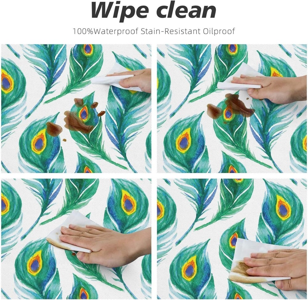 Round Fitted Table Covers Elastic Edge Circle Tablecloth for Dining Party