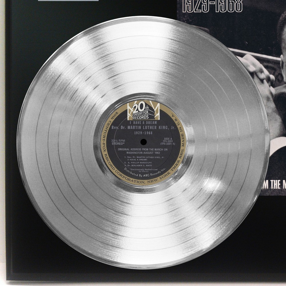 MLK - I Have A Dream Silver LP Record Plaque Display