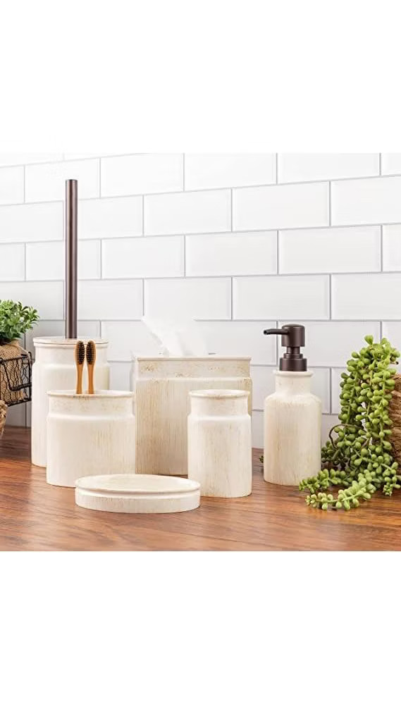 Creative Scents Rustic Luxe 4 Piece Bathroom Accessories Set