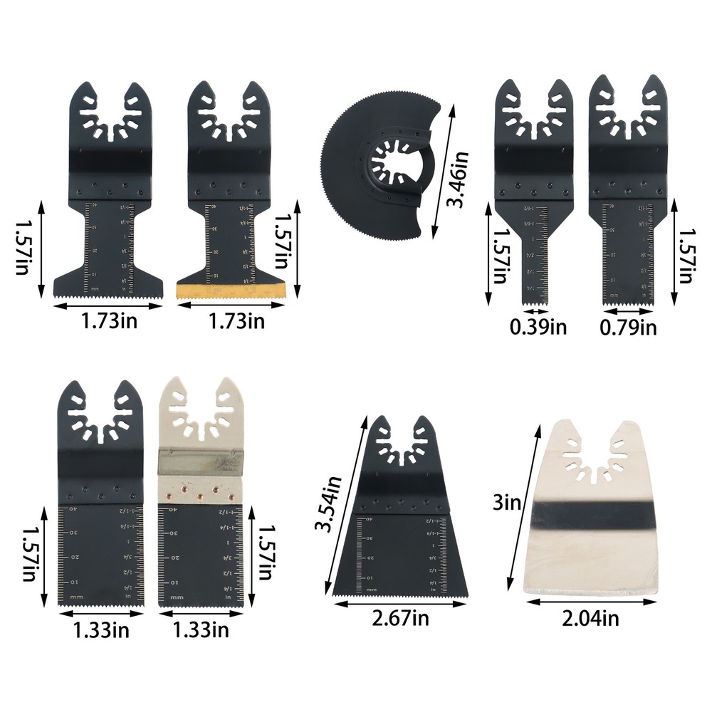 43 Pieces Universal Oscillating Saw Blades Quick Release Multi Tool Kit