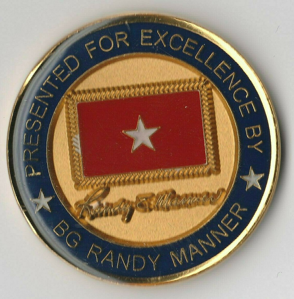 Presented By BG Randy Manner Challenge Coin 1.75"DIA B10