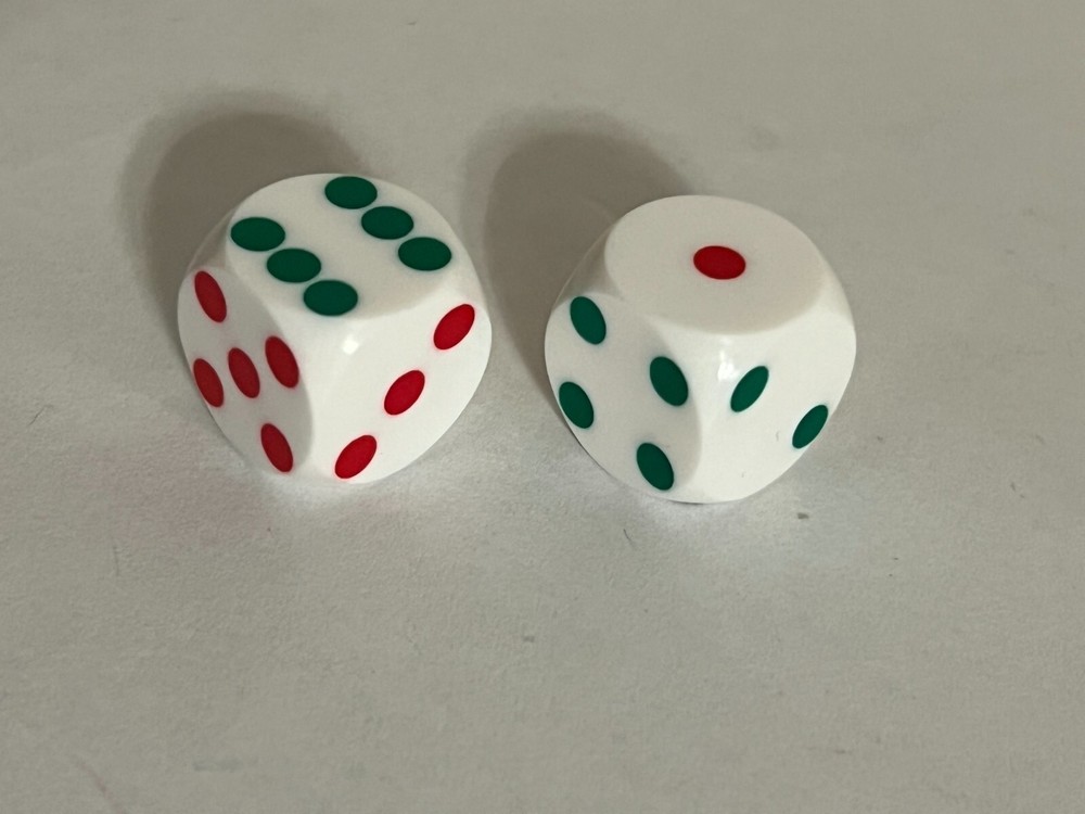 TWO Pair (4pc) LUCKY Backgammon Precision Dice - 16mm (5/8in) -Get Lucky Today!