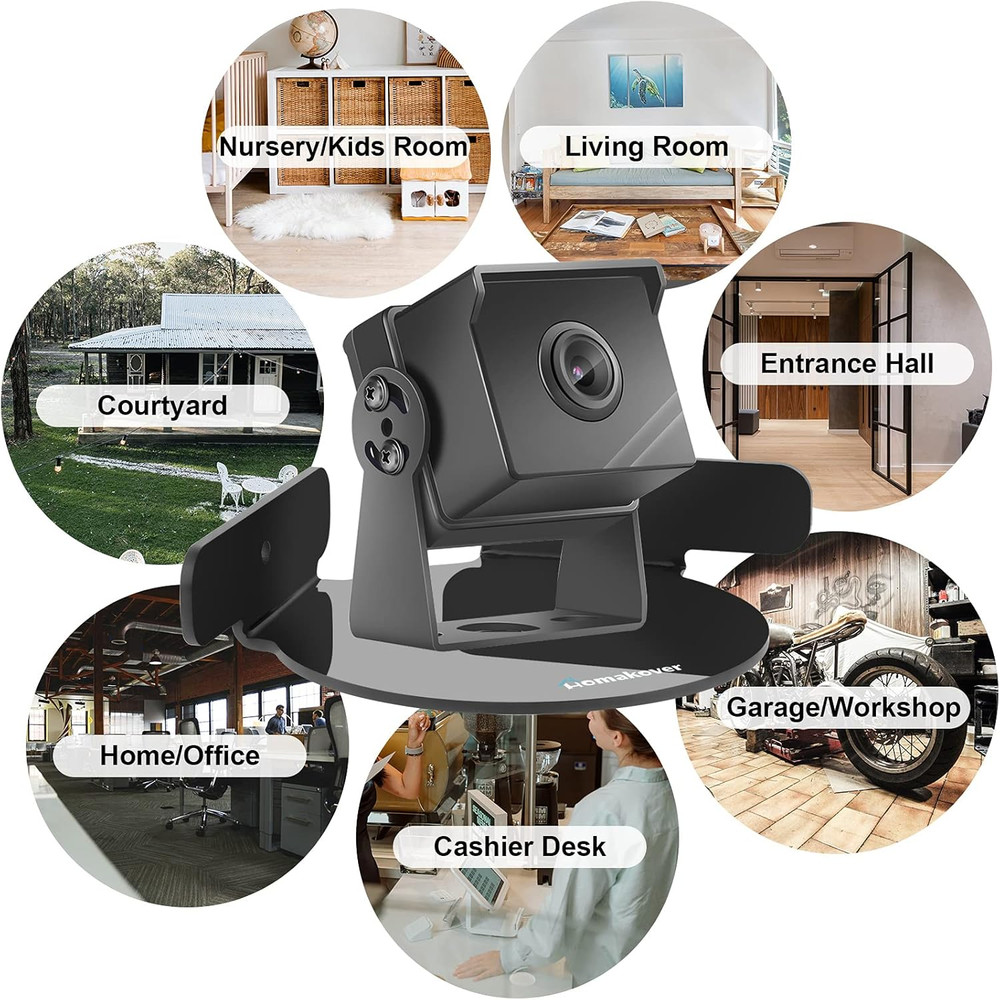 2 Pack Acrylic Mini Circular Corner Shelf Mount for Security Cameras, Baby Mo...