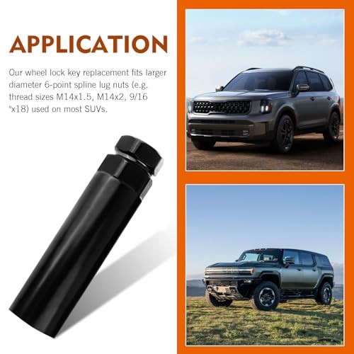Car 6 Point Spline Lug Nuts Key Tuner Socket Tool, Anti-slip & Shockproof
