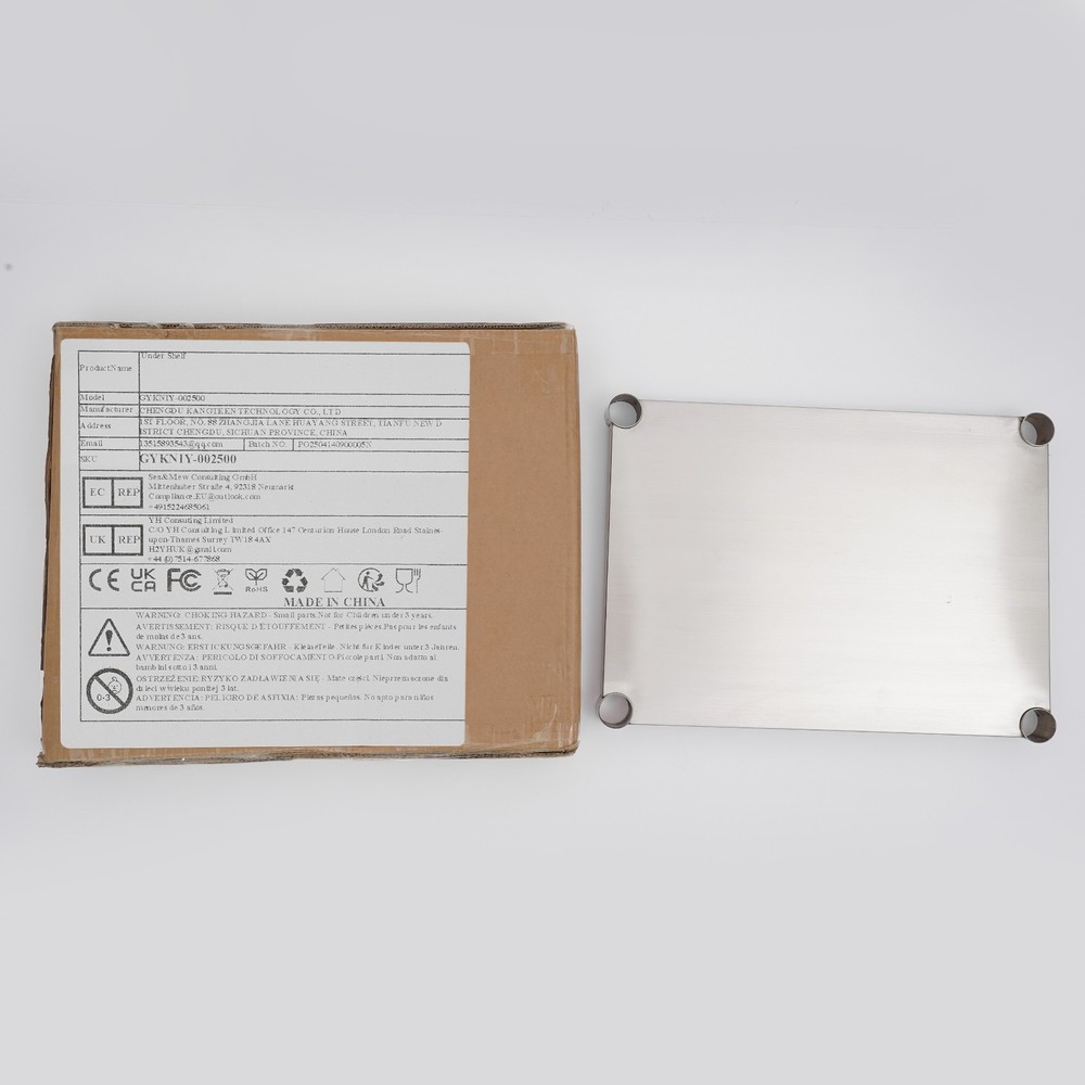 Under Shelf for Work Tables, Stainless Steel Adjustable Lower Shelf Load 100kg