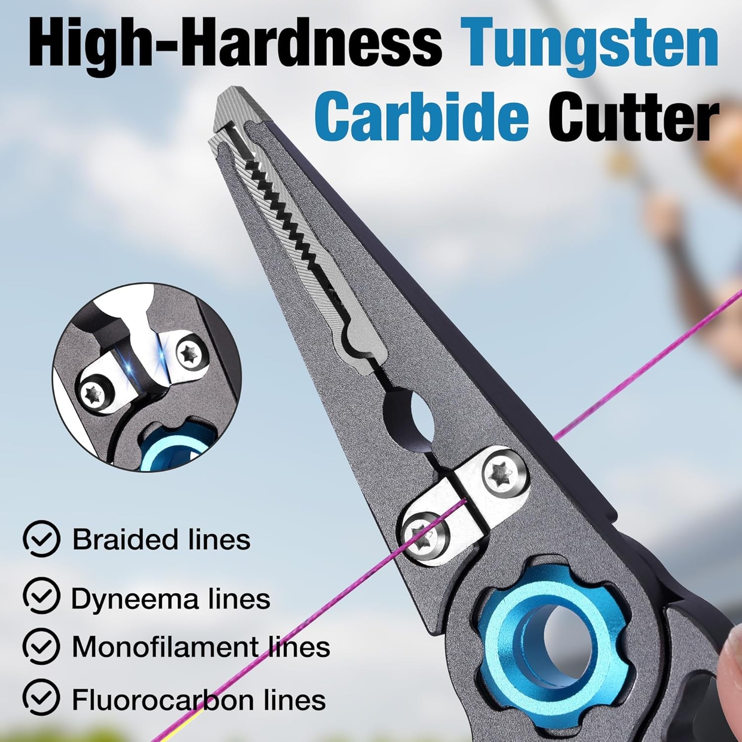 FLISSA 7.5 Inch Lightweight Fishing Pliers Safety Lock Fish Pliers Fishing Gifts