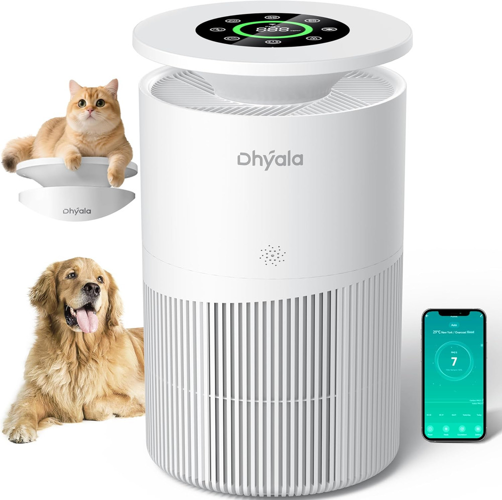 H13 True HEPA Air Purifier for Large Rooms, Smart Wifi, Quiet & Efficient