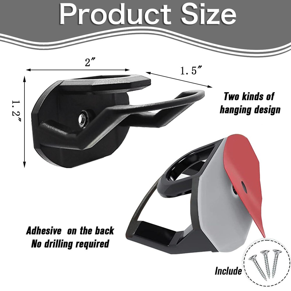 24 Pack Wall Adhesive Hat Holder Rack Display Hooks for Baseball Caps