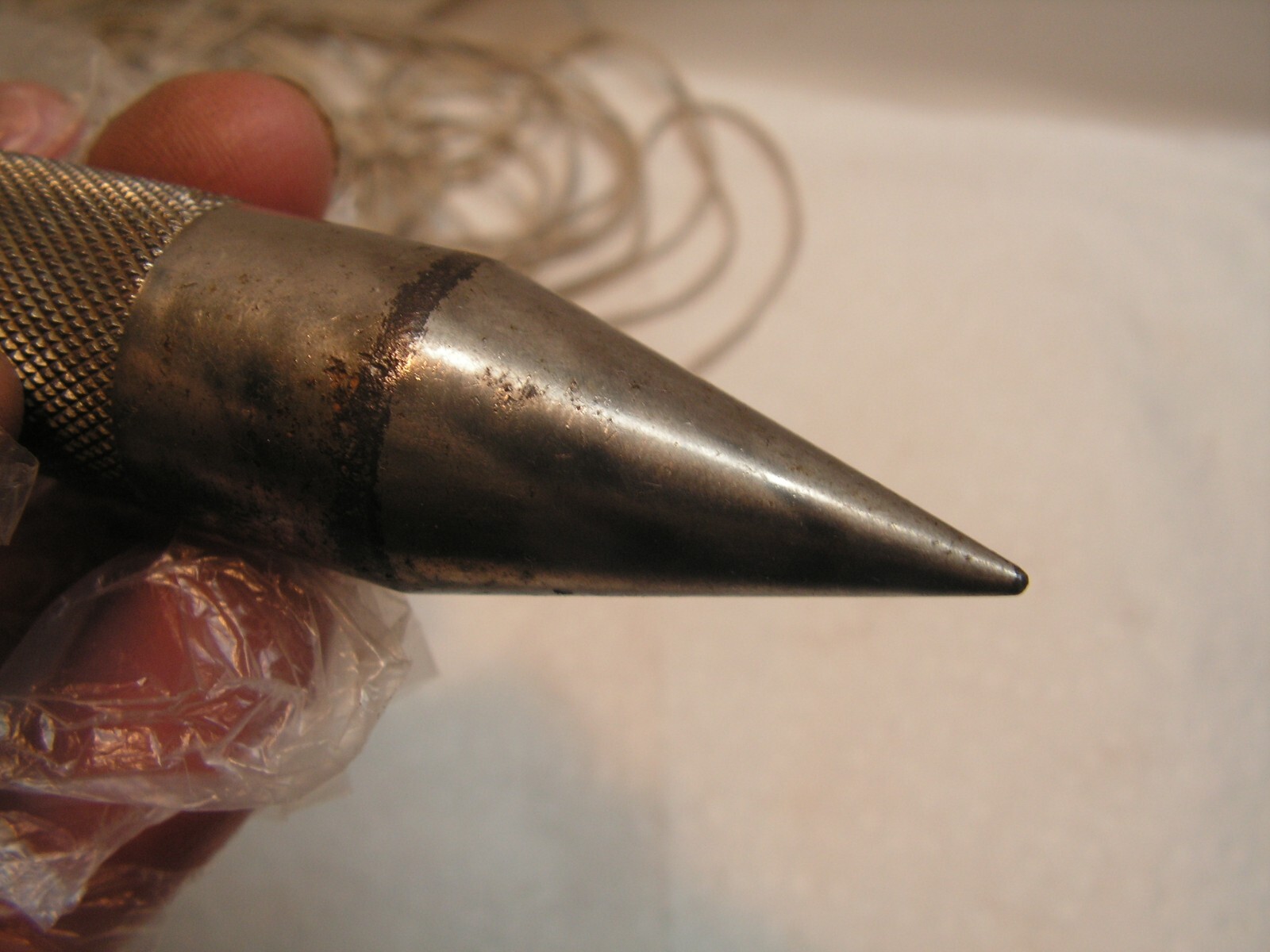 EMPTY NO MERCURY Vintage L.S. Starrett No. 87 Plumb Bob With Cord 27'