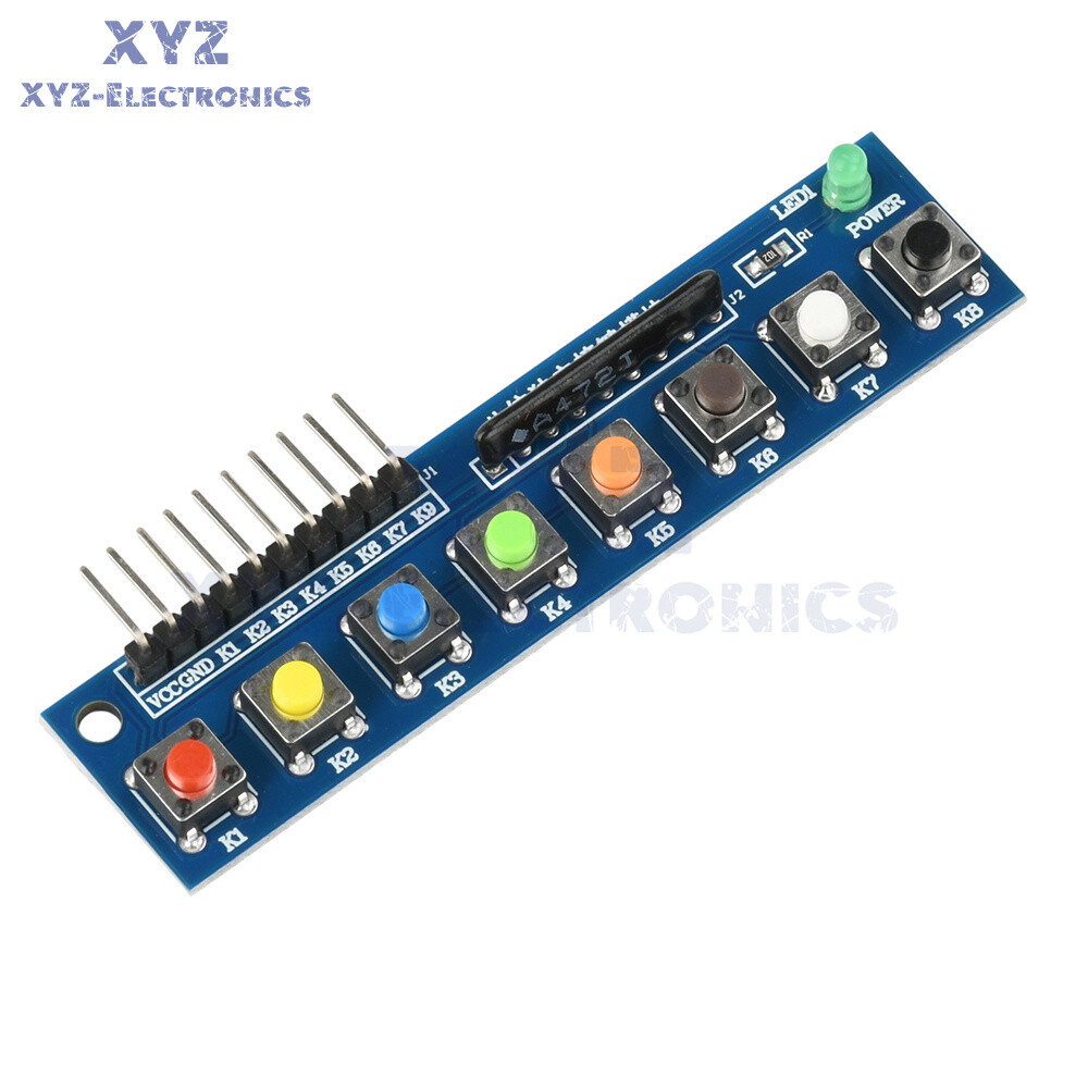 8 Independent Key Button Module With LED Indicator Keyboard Module For Arduino