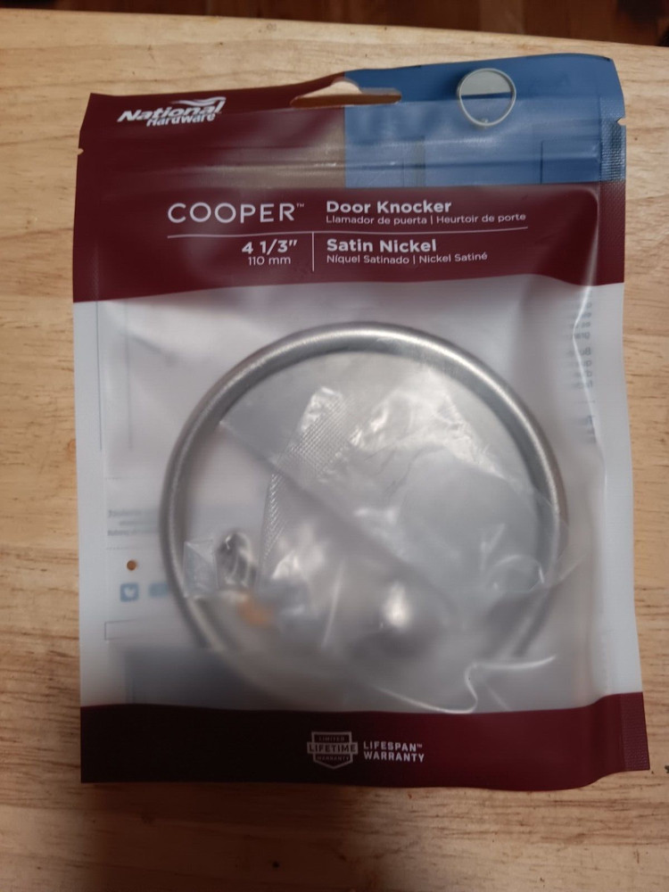 Cooper (national hardware) Door Knocker Satin Nickel