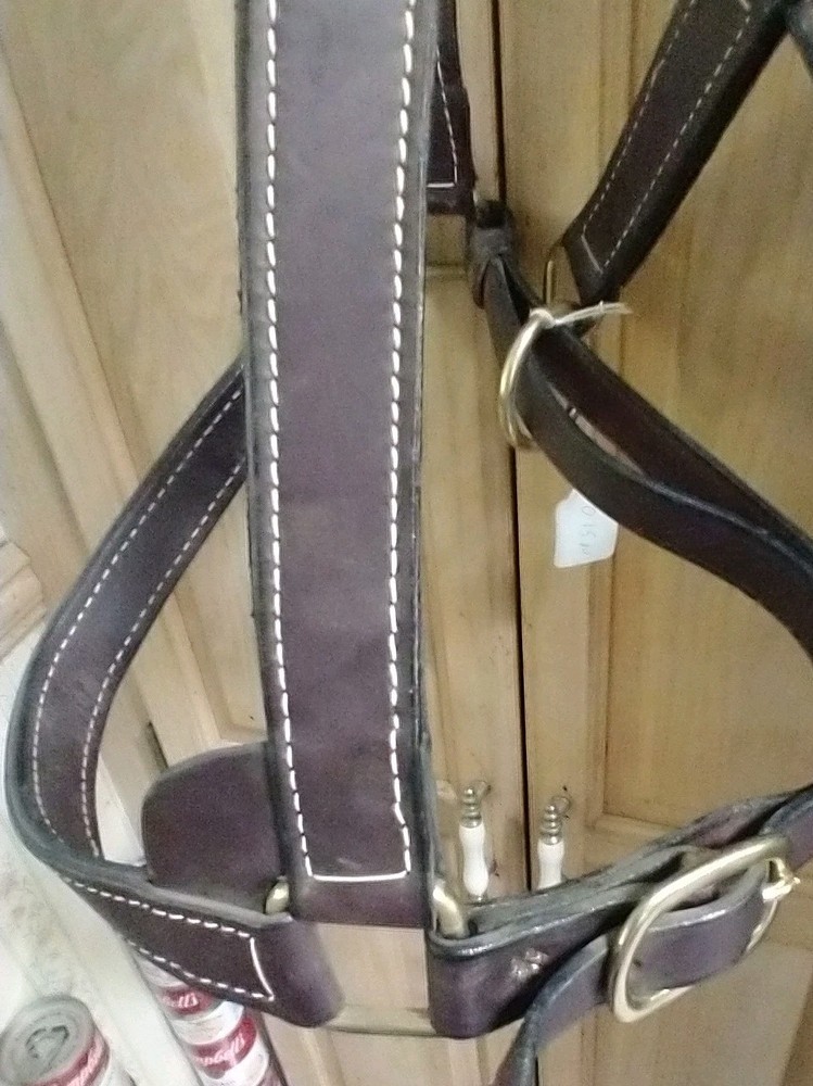 Amish made brown leather draft horse size halter