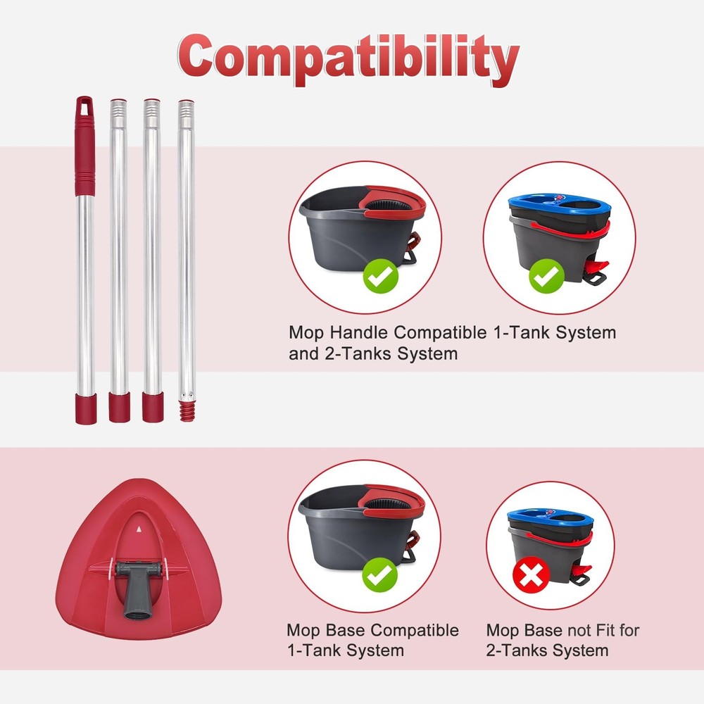 Mop Handle for Ocedar, Mop Handle for O Cedar, Spin Mops Replacement Stick an...