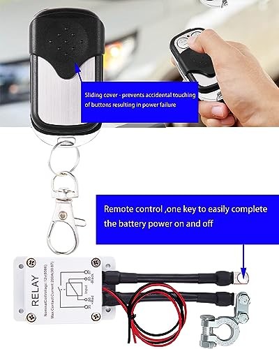 Remote Battery Disconnect Switch,DC12V 200A Wireless Remote Control ABS switch