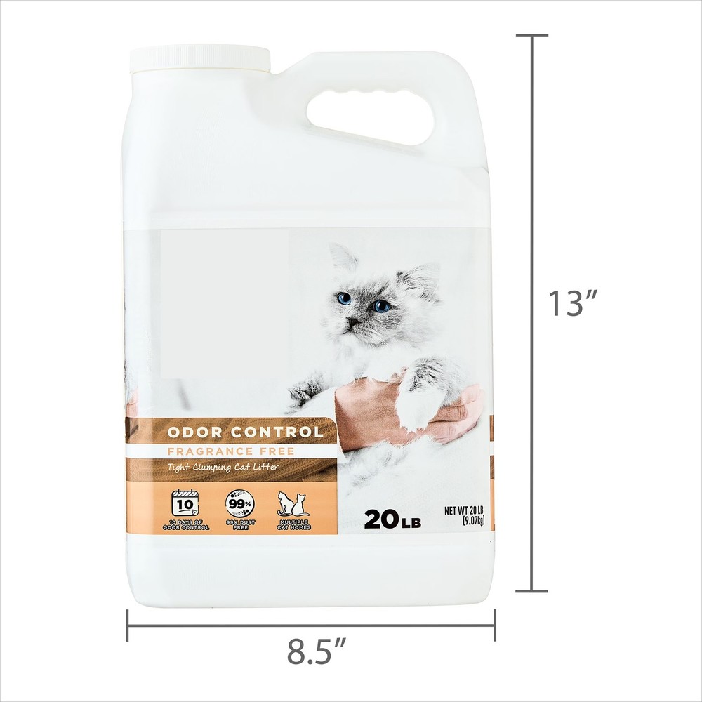 (2 pack) Clumping Clay Cat Litter, Unscented, 20 lbs Jug