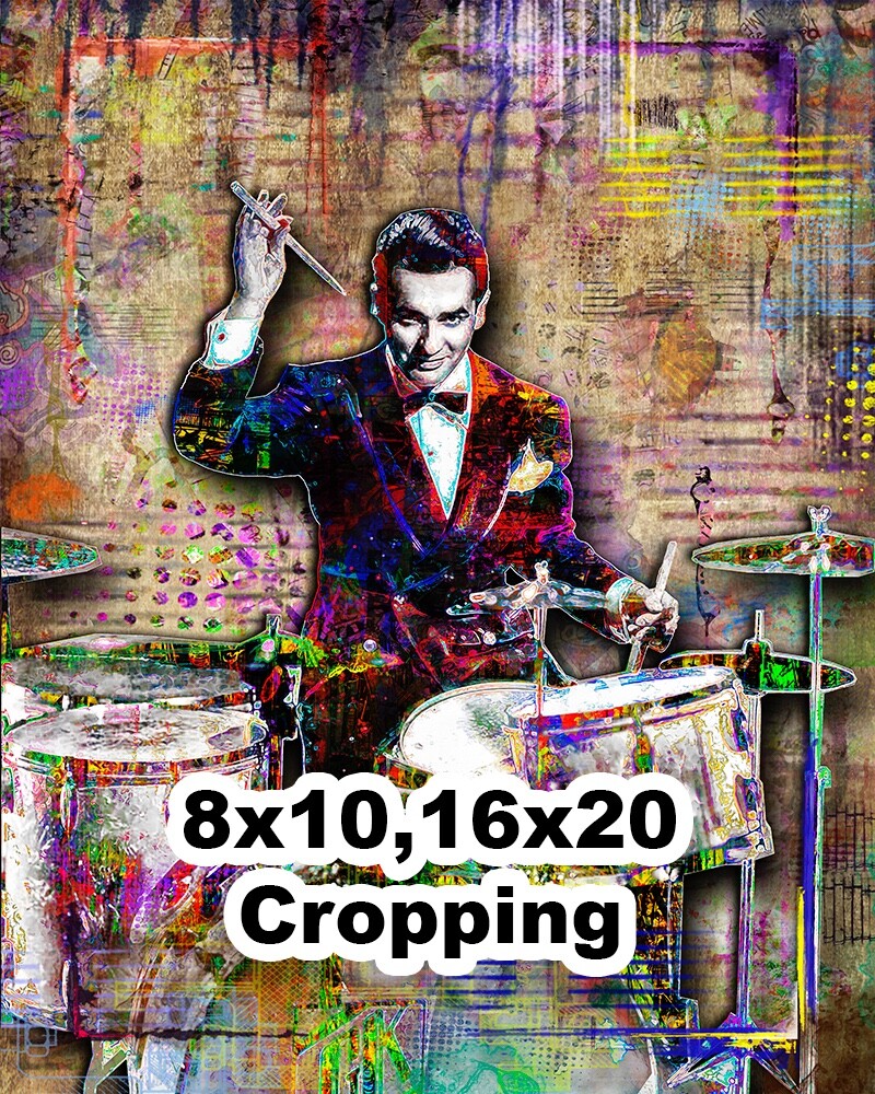 Gene Krupa Tribute 8x10in Poster Gene Krupa Drumming JAZZ Art Free Shipping US