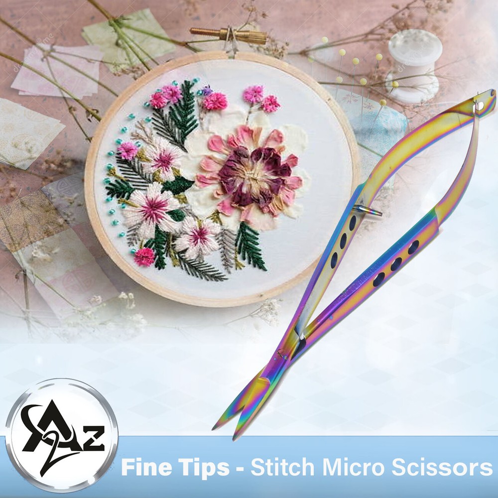 Multi Titanium Color Embroidery Sewing Quilting Snip Scissors SHARP 5.5"STRAIGHT