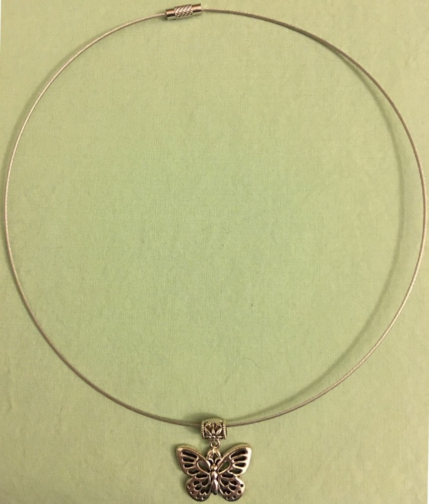 BUTTERFLY NECKLACE - Pewter on 18” Cable - MOTH MONARCH