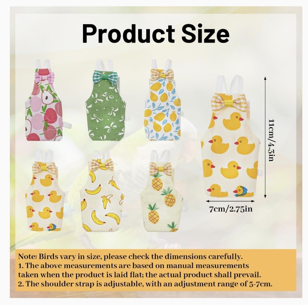 🐤 ⭐ Reusable Bird Diaper Medium Duck Parrot Flight Suit Waterproof