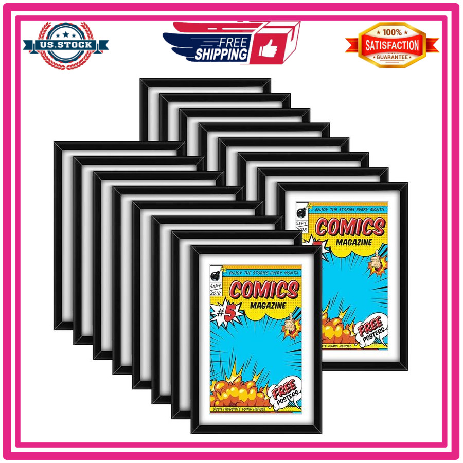Geetery 16 Pack Comic Book Frames UV Protection Wall or Tabletop Display