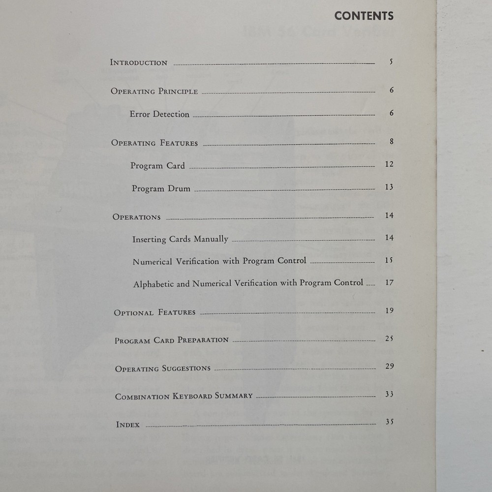 Vintage 1960 IBM Computer 56 Card Verifier - Card Punch Machine Reference Manual