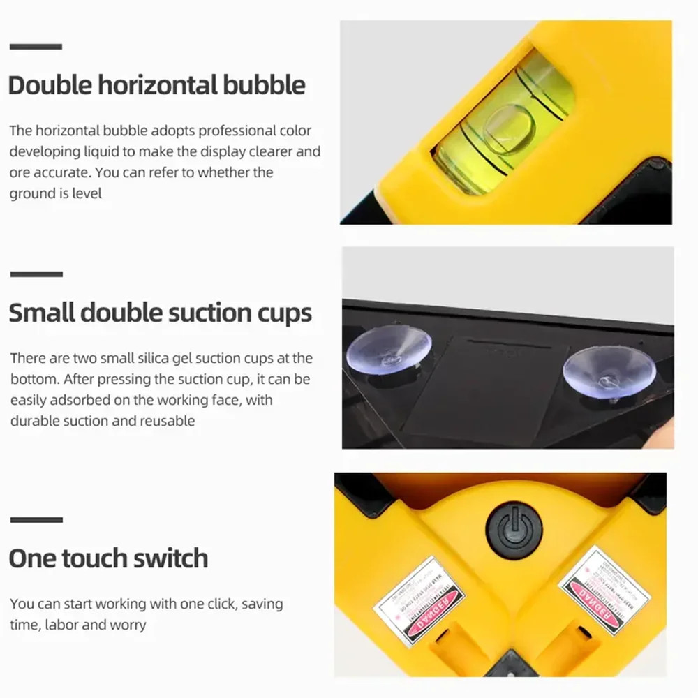 90° Infrared Laser Level Vertical Horizontal Line Projection Square Floor Tiling