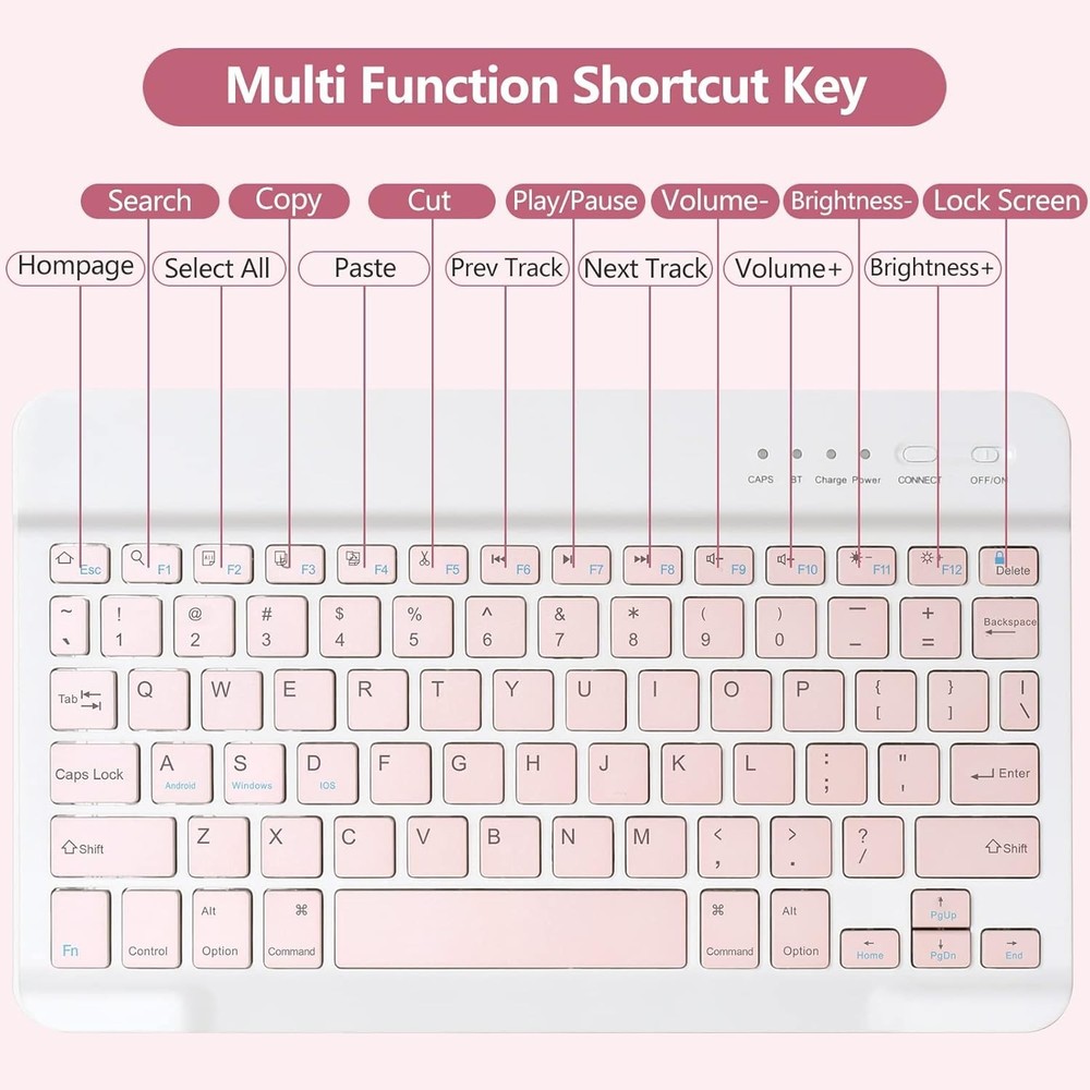 Keyboard Case for Ipad 10.2" 9Th 8Th 7Th Generation, with Detachable Bluetooth a