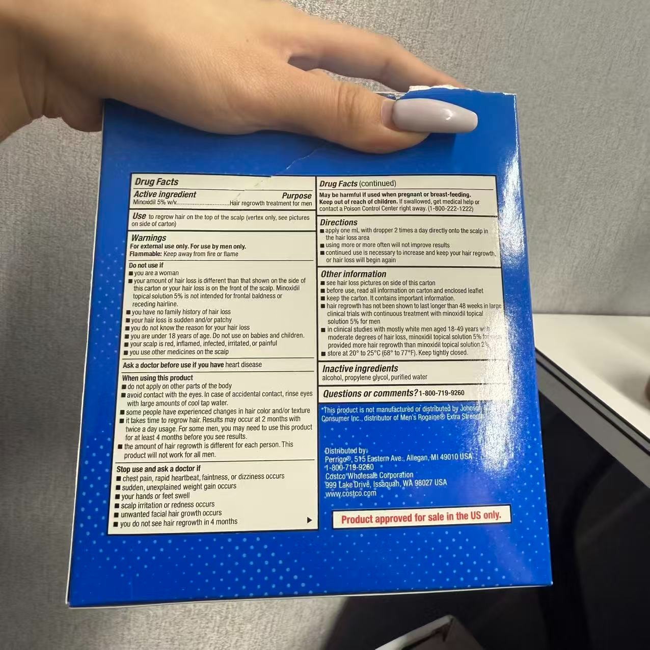 Kirkland Minoxidil 5% for Men & Women UniversalSolution for Pattern Baldness & T