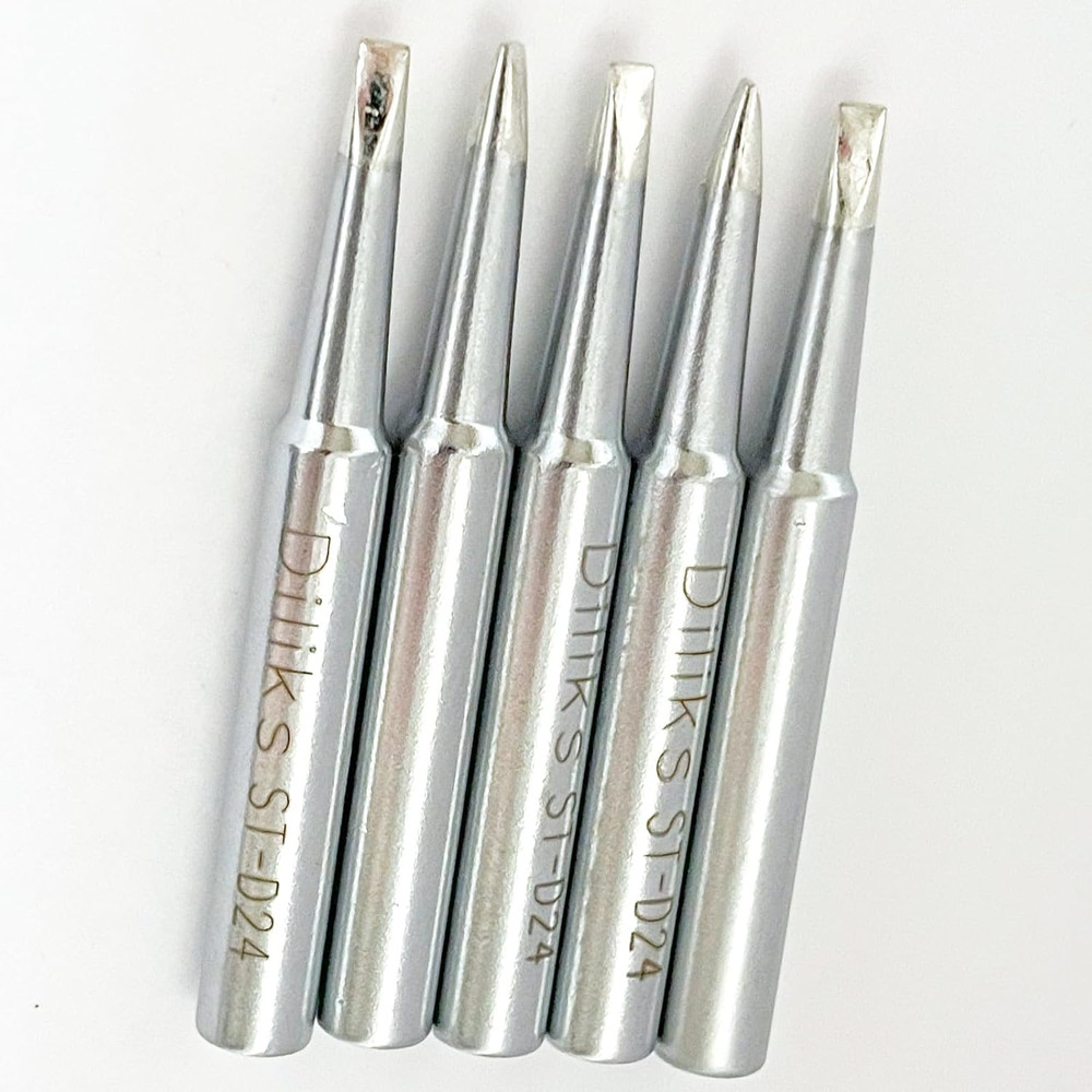 ST-D24 Soldering Iron Tips 5Pcs Set, Chisel Tip, for Weller ST Series Tip Replac