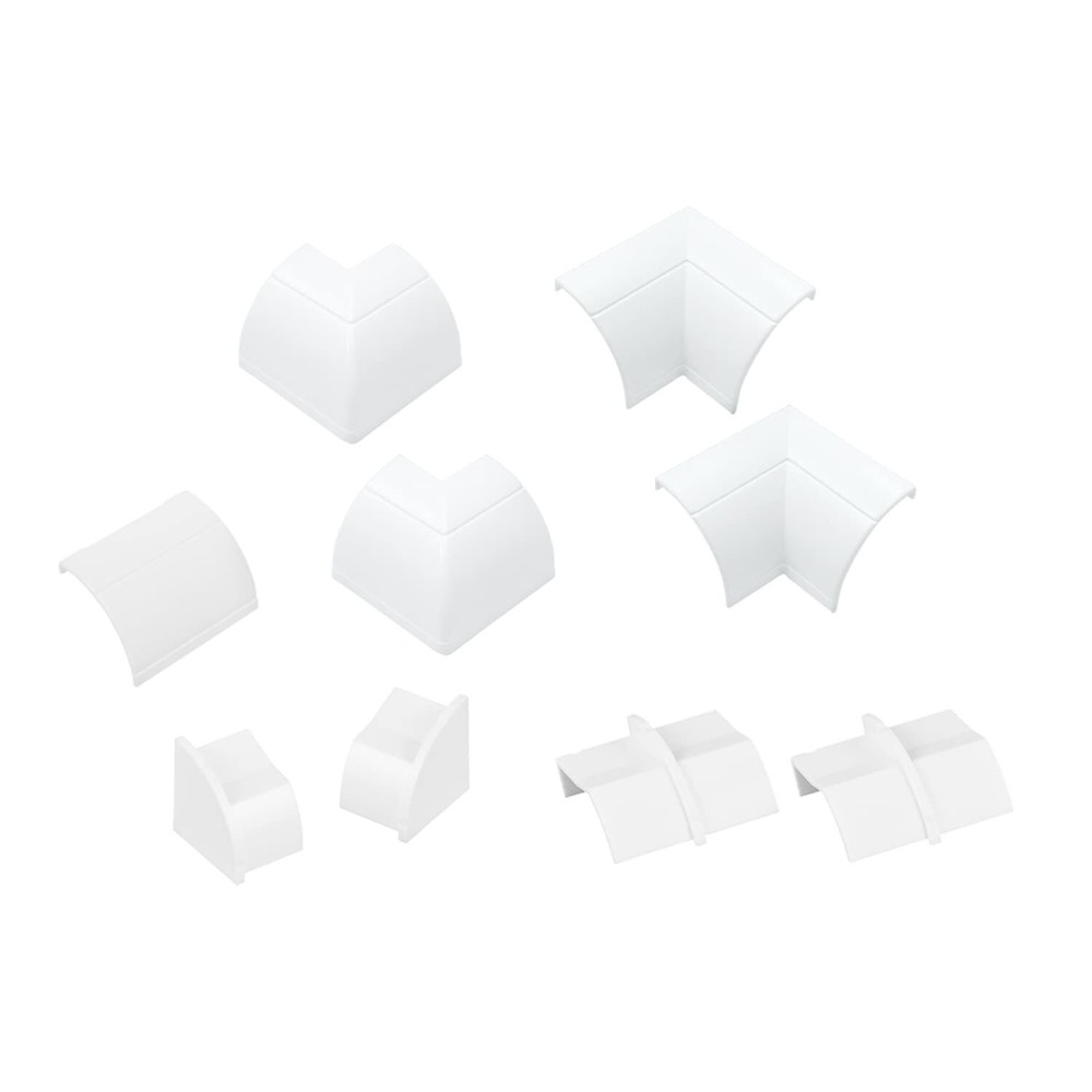 Quarter Round Cable Raceway Accessory Multipack 9-Piece Pack Join 0.87" W x 0...