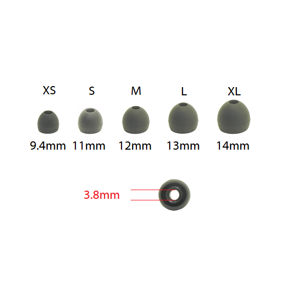 replacement earbud tips, earbuds tips, silicone ear tips + sample bilevel tips