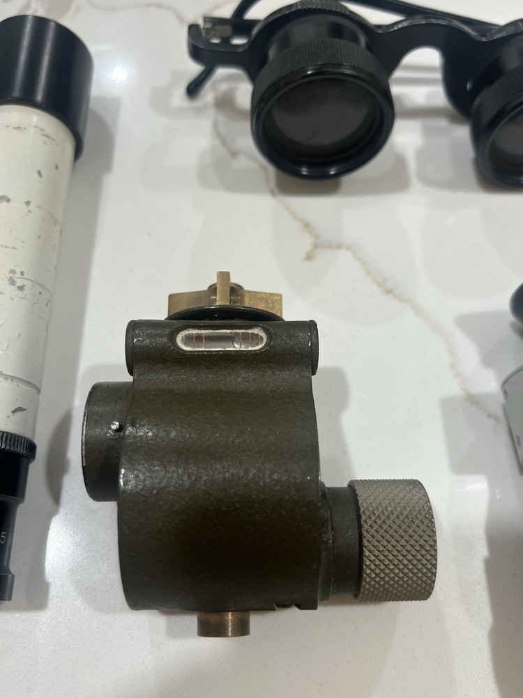 US WW2 M1 Aiming Circle Scope Lens Glasses Moorse Code Equipment Lot