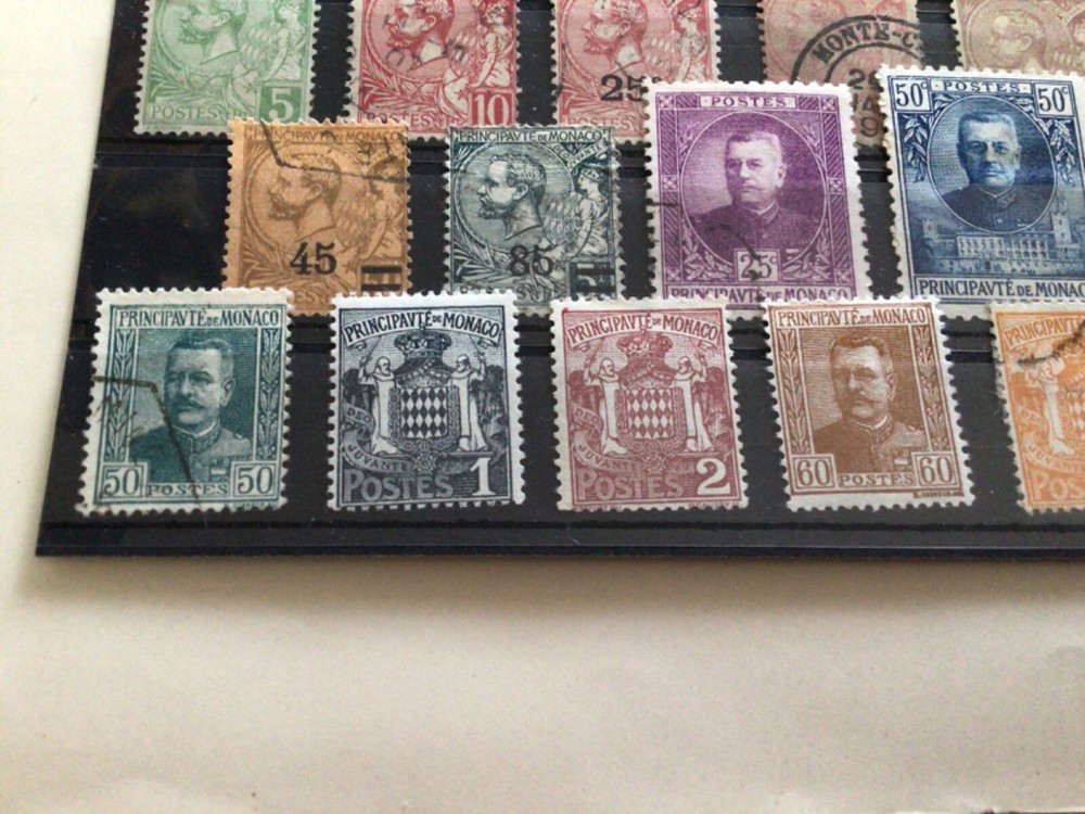 Monaco early mounted mint & used stamps A12594