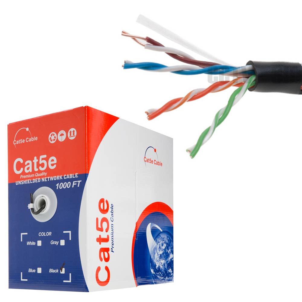 CAT5E CAT6 Cable 500FT 1000FT UTP Solid Network Ethernet CAT5 Bulk Wire RJ45 Lan