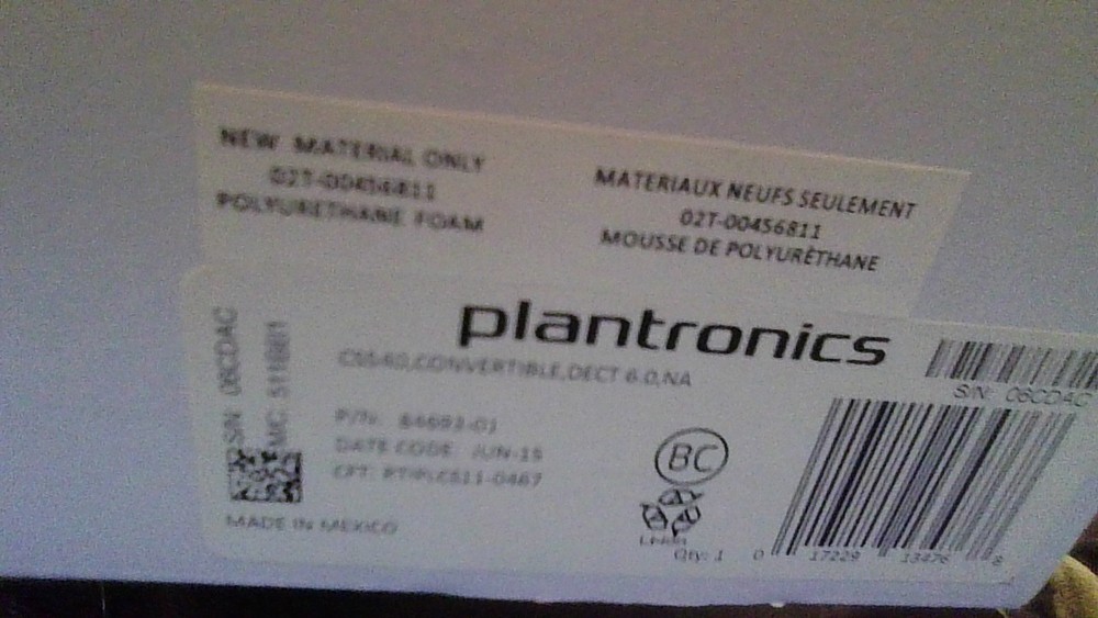 Headset-Plantronics CS540, Convertible-Dect-New Material Polyurethane
