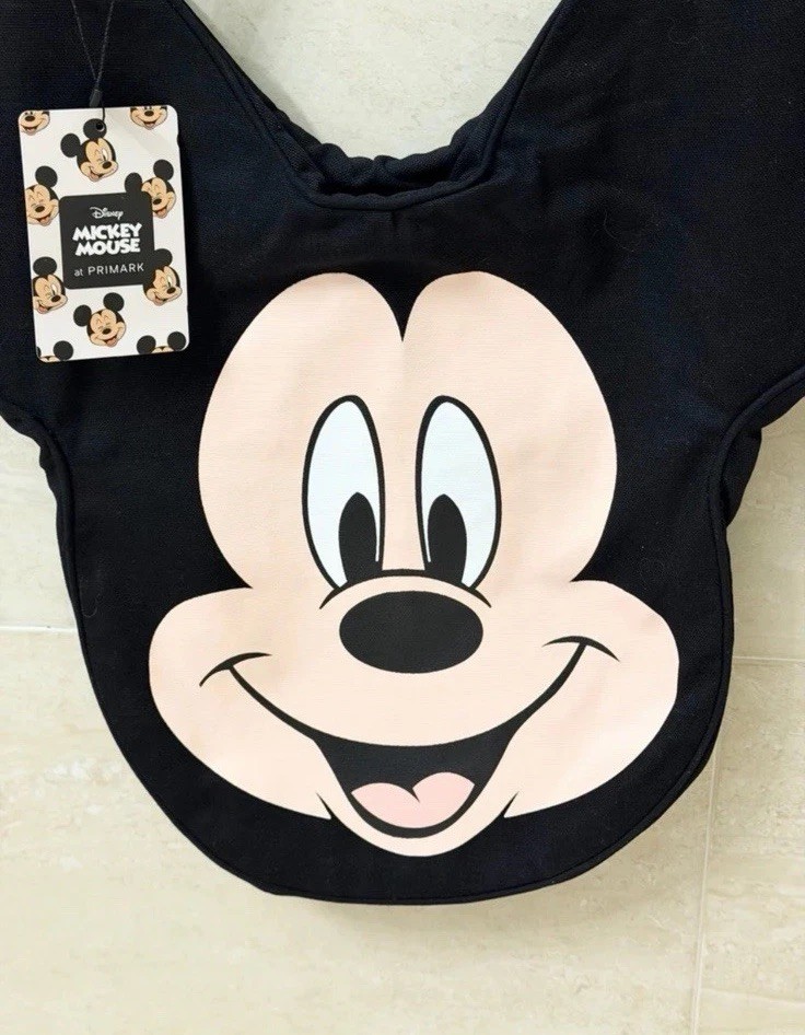 Disney Mickey Mouse Face Tote Bag Canvas Shoulder Bag Park Style *Primark*-NEW