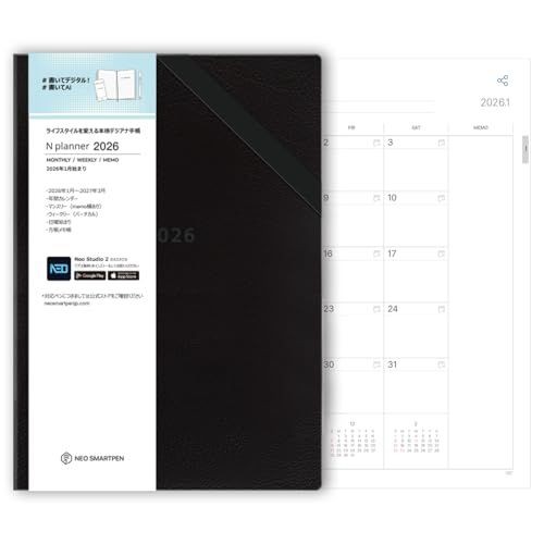 Neo smartpen〈Write digital〉 Compatible N Note 2026 Notebook A5 Google Calendar L