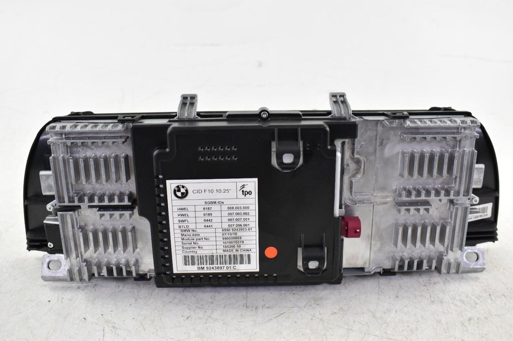 2011 BMW 535I Used 10 Front Dash Display Screen No Anti-Theft Code